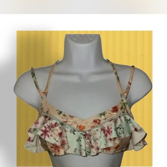 Mini Floral Ruffle Women's bikini Top - Picture 1 of 5
